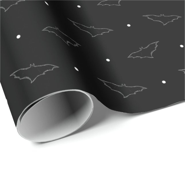 Bats on black Wrapping Paper_dense Paper (Roll Corner)