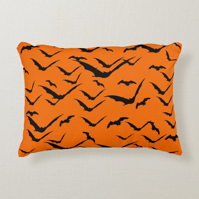 BATS PATTERN HALLOWEEN SEAMLESS   DECORATIVE CUSHION (Front)
