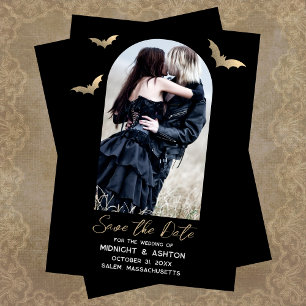 Bats Photo Halloween Wedding Save The Date