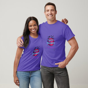Bats Purple Pink Colourful Matching Happy Hallowee T-Shirt