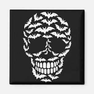 Bats Skull Silhouette Funny Halloween Costume Magnet