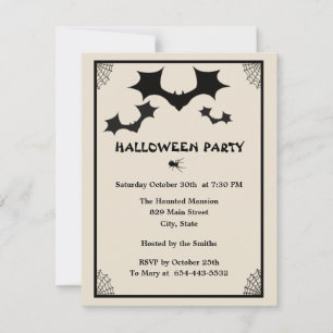 Bats & Spider Invitation Card Template