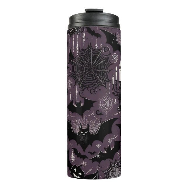 Bats & Spiderwebs Thermal Tumbler (Front)