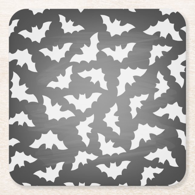 Bats Square Paper Coaster (Front)