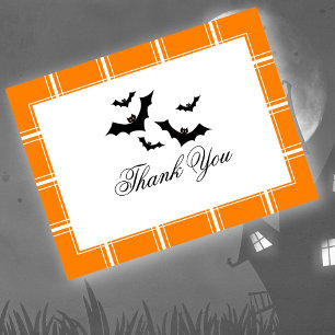 Bats Thank You Halloween White Postcard