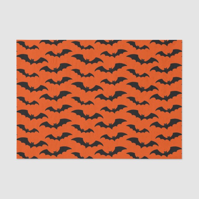 Bats Tissue Paper - Bright Orange Background (Front)