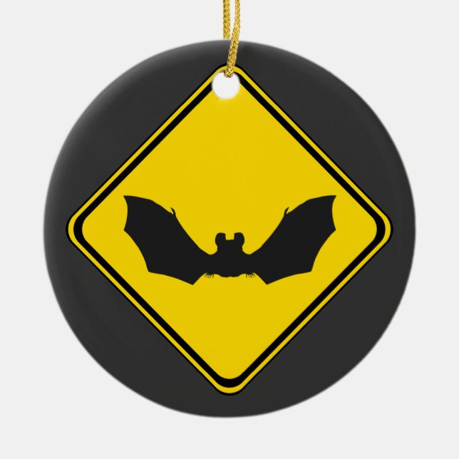 Bats Xing! Ceramic Tree Decoration (Front)