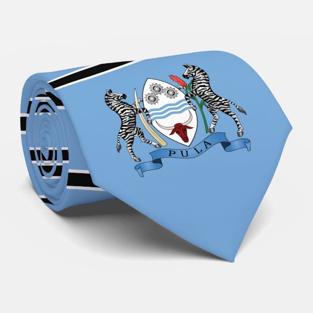 Batswana Flag & Coat of Arms, Flag of Botswana Tie (Rolled)