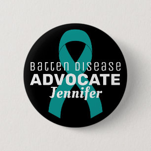 Batten Disease Advocate Ribbon Black Button