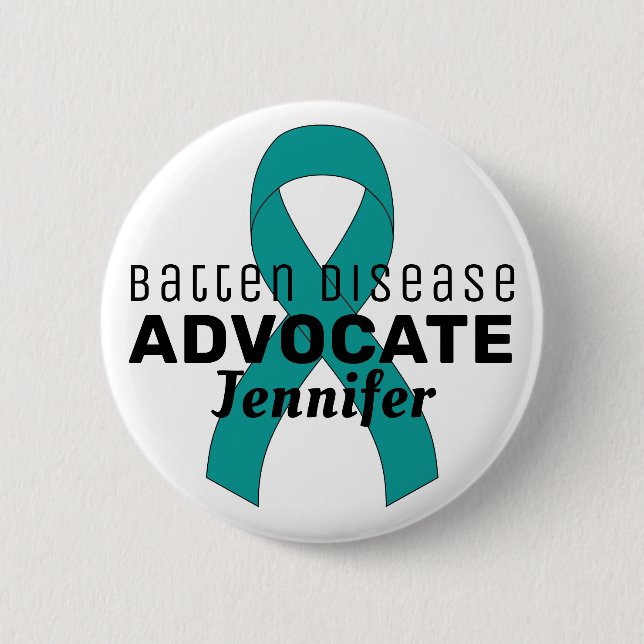 Batten Disease Advocate Ribbon White Button (Front)