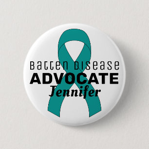 Batten Disease Advocate Ribbon White Button