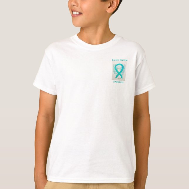 Batten Disease Awareness Ribbon Angel Custom Tee (Front)