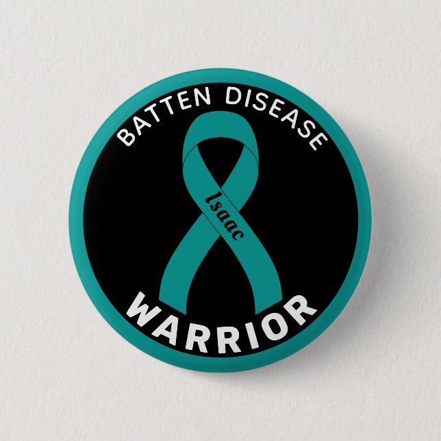 Batten Disease Warrior Ribbon Black Button (Front)