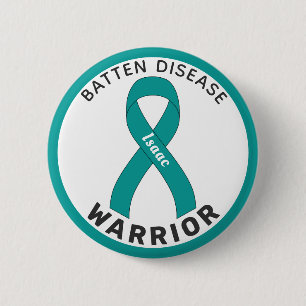 Batten Disease Warrior Ribbon White Button