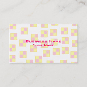 Battenburg Cake Pattern. Pink and Yellow. Business Card