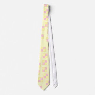 Battenburg Cake Pattern. Pink and Yellow. Tie