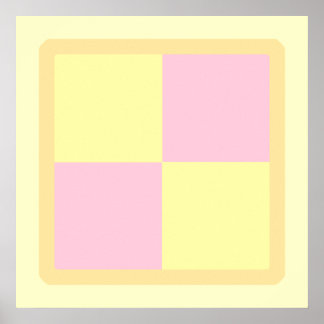 Battenburg Cake. Pink and Yellow. Poster