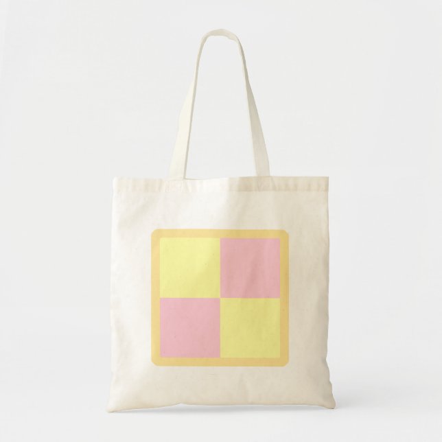 Battenburg Cake. Pink and Yellow. Tote Bag (Front)