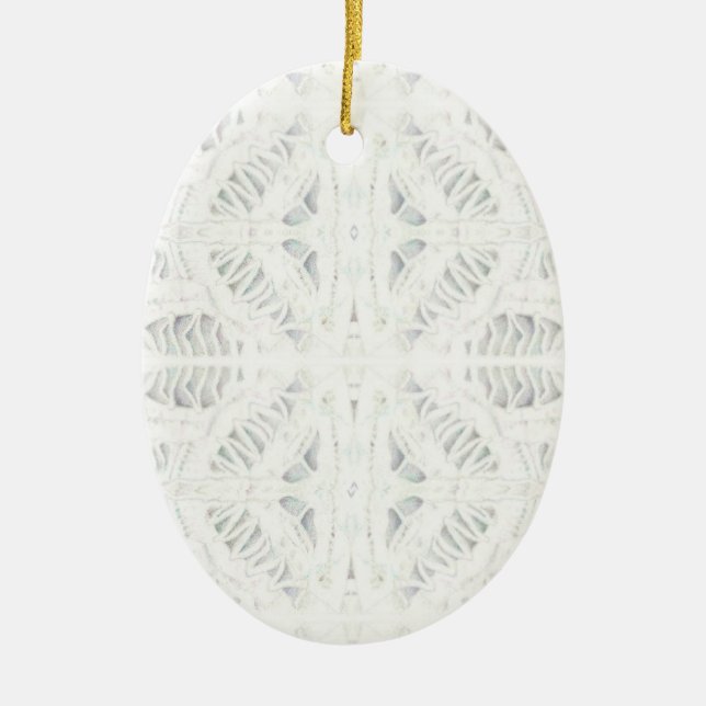 BATTENBURG LACE Ceramic Oval Ornament (Front)
