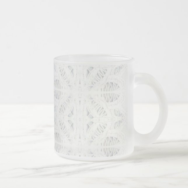 BATTENBURG LACE Frosted Glass Mug (Right)