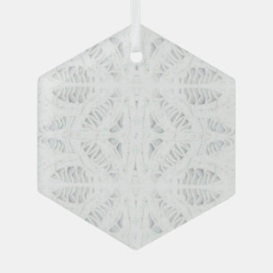 BATTENBURG LACE Glass Hexagon Ornament