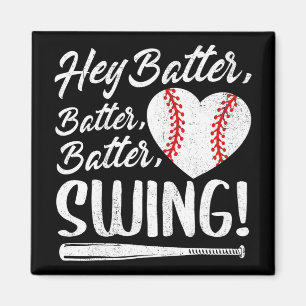 Batter Swing Baseball Heart Mum Cute Women's Mothe Magnet