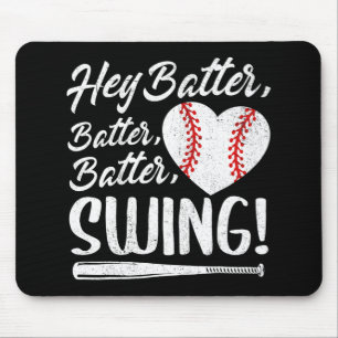 Batter Swing Baseball Heart Mum Cute Women's Mothe Mouse Mat