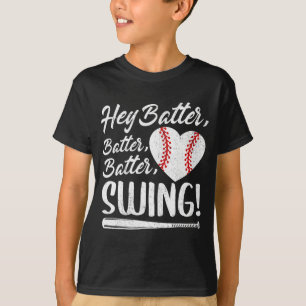 Batter Swing Baseball Heart Mum Cute Women's Mothe T-Shirt
