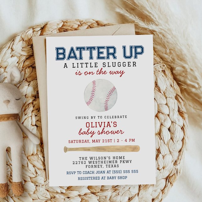 Batter Up Baseball Baby Shower Invitation (Creator Uploaded)