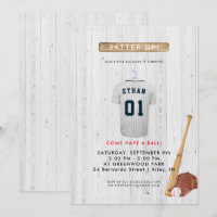 Batter Up Baseball Birthday Invitation