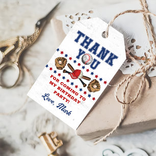 Batter Up Baseball Birthday Thank You Gift Tags