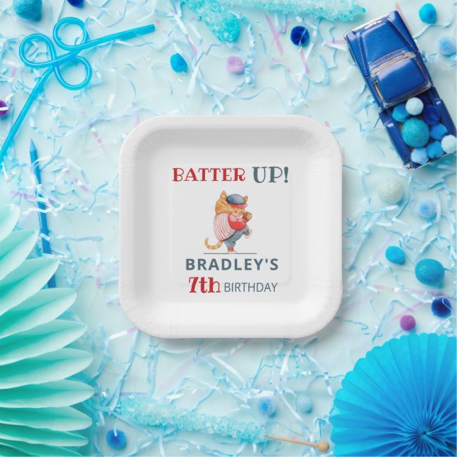 Batter Up! Baseball Sports Boys Birthday Party   Paper Plate (Party)