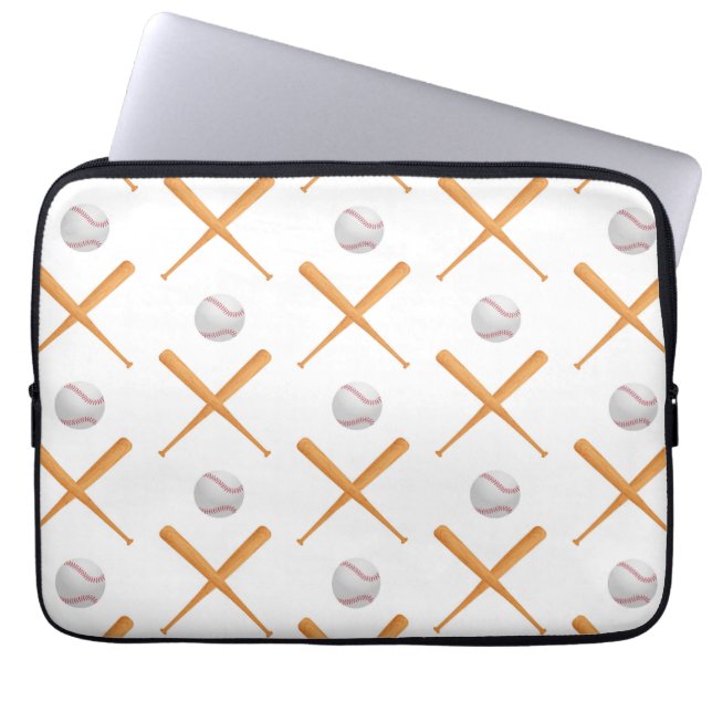 Batter Up Baseball Sports Pattern Laptop Sleeve (Front)