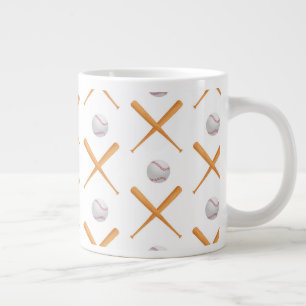 Batter Up Baseball Sports Pattern Large Coffee Mug