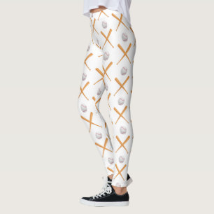 Batter Up Baseball Sports Pattern Leggings