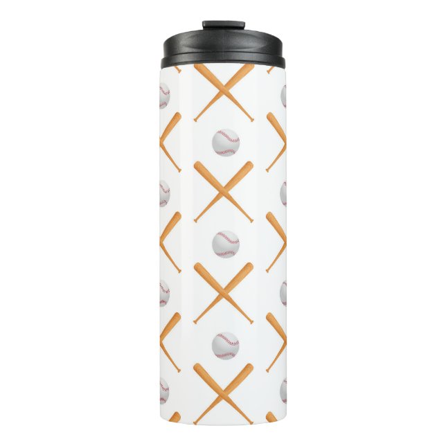 Batter Up Baseball Sports Pattern Thermal Tumbler (Front)