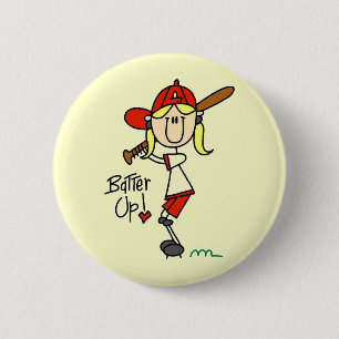 Batter Up Baseball Tshirts and Gifts 6 Cm Round Badge