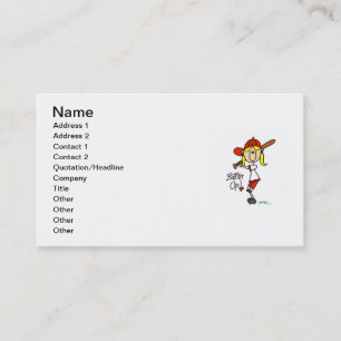 Batter Up Girls Baseball T-shirts and Gifts Business Card