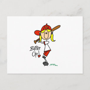 Batter Up Girls Baseball T-shirts and Gifts Postcard