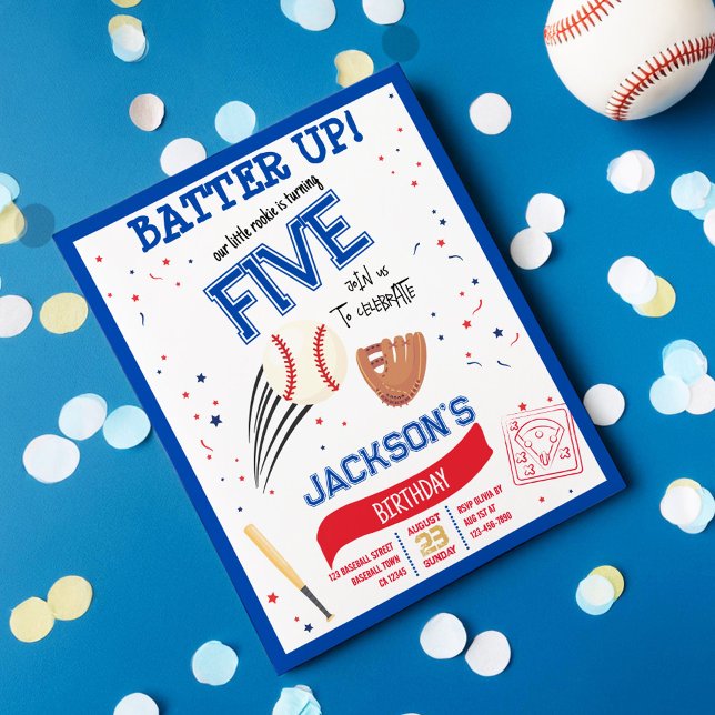 Batter Up Rookie Baseball Budget Birthday Invite (Creator Uploaded)
