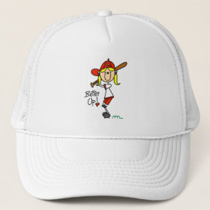 Batter Up! Softball Stick Figure Hat