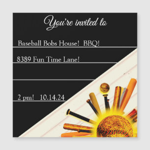 BATTER UP SUNDAY! MAGNETIC INVITATION