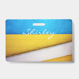 Battered Building-Minimal Abstract by STaylor ID Badge