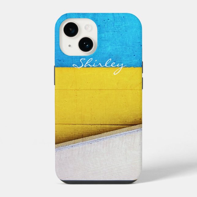 Battered Building-Minimal Abstract by STaylor iPhone Case (Back)