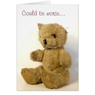Battered Teddy Bear Card