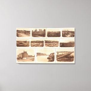 Batteries, redoubts, building, canal, bridge canvas print