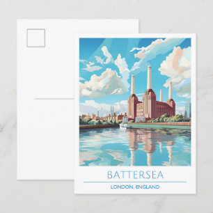Battersea London England Vintage Travel  Postcard