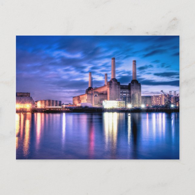 Battersea Power Station at night Postcard (Front)