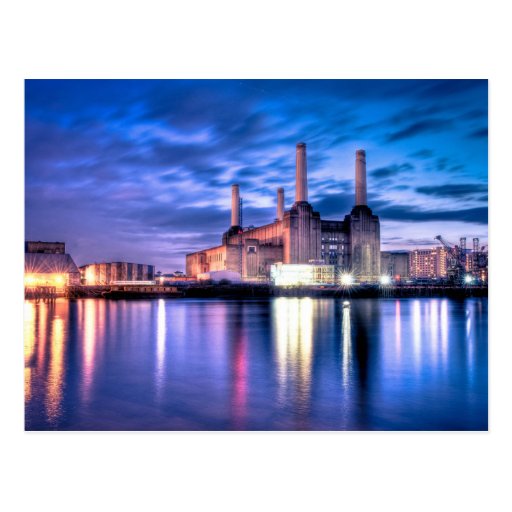 Image of Battersea Power Station at night Postcard