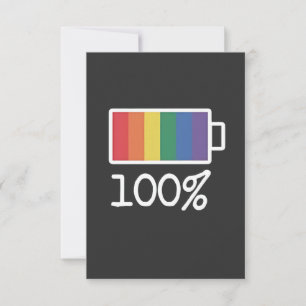 Battery 100% Gay Funny LGBT Pride Month Equality  Thank You Card